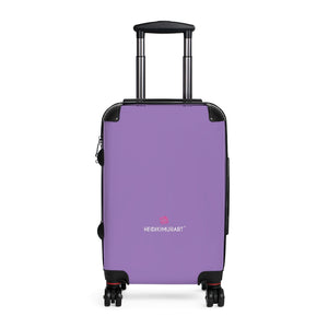 Light Purple Color Cabin Suitcase, Carry On Polycarbonate Front and Hard-Shell Durable Small 1-Size Carry-on Luggage With 2 Inner Pockets & Built in Lock With 4 Wheel 360° Swivel and Adjustable Telescopic Handle - Made in USA/UK (Size: 13.3" x 22.4" x 9.05", Weight: 7.5 lb) Unique Cute Carry-On Best Personal Travel Bag Custom Luggage - Gift For Him or Her 