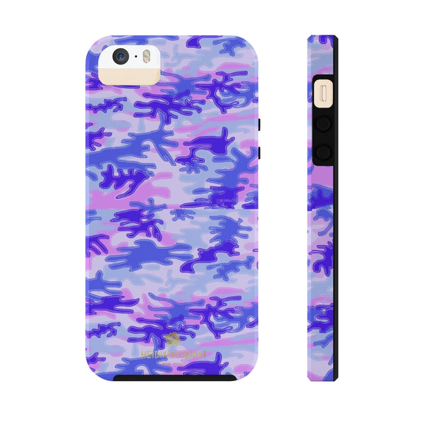 Cute Purple Camo iPhone Case, Pink Army Camouflage Case Mate Tough Phone Cases-Phone Case-Printify-iPhone 5/5s/5se Tough-Heidi Kimura Art LLC