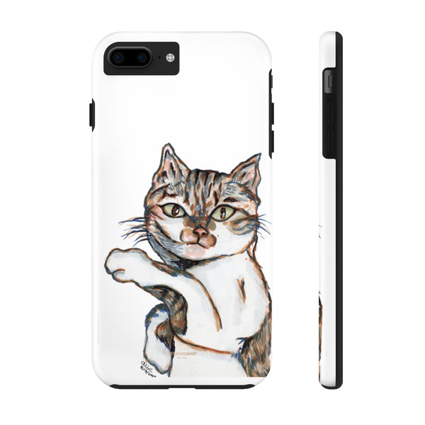 White Cat Phone Case, Peanut Meow Cat Case Mate Tough Phone Cases-Made in USA - Heidikimurart Limited 