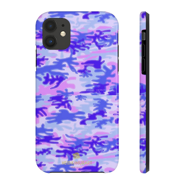 Cute Purple Camo iPhone Case, Pink Army Camouflage Case Mate Tough Phone Cases-Phone Case-Printify-iPhone 11-Heidi Kimura Art LLC