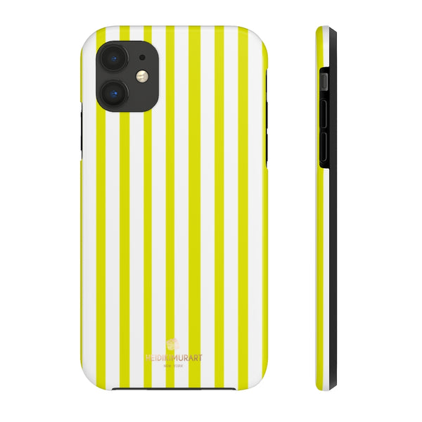 Yellow Striped iPhone Case, Designer Case Mate Tough Samsung Galaxy Phone Cases-Phone Case-Printify-iPhone 11-Heidi Kimura Art LLC