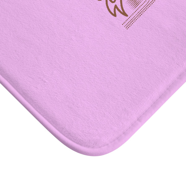 Pink "Let Your Smile Change The World, But Don't Let The World Change Your Smile", Inspirational Bath Mat- Printed in USA-Bath Mat-Heidi Kimura Art LLC