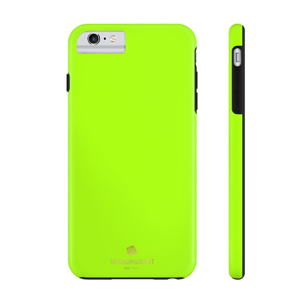 Neon Green Print Phone Case, Solid Color Print Case Mate Tough Phone Cases-Made in USA - Heidikimurart Limited 