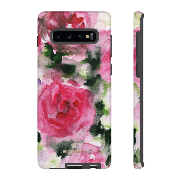 Pink Rose Floral Tough Cases, Flower Print Best Designer Phone Case-Made in USA-Phone Case-Printify-Samsung Galaxy S10 Plus-Glossy-Heidi Kimura Art LLC