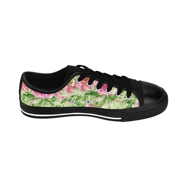 Princess Spring Beauty Rose Floral Designer Low Top Women's Sneakers (US Size: 6-12)-Women's Low Top Sneakers-Heidi Kimura Art LLC
