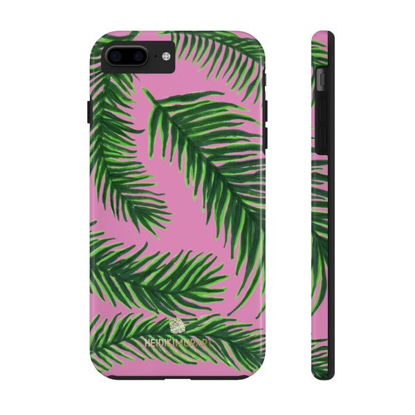Light Pink Tropical Print Phone Case, Palm Leaf Case Mate Tough Phone Cases-Made in USA - Heidikimurart Limited 