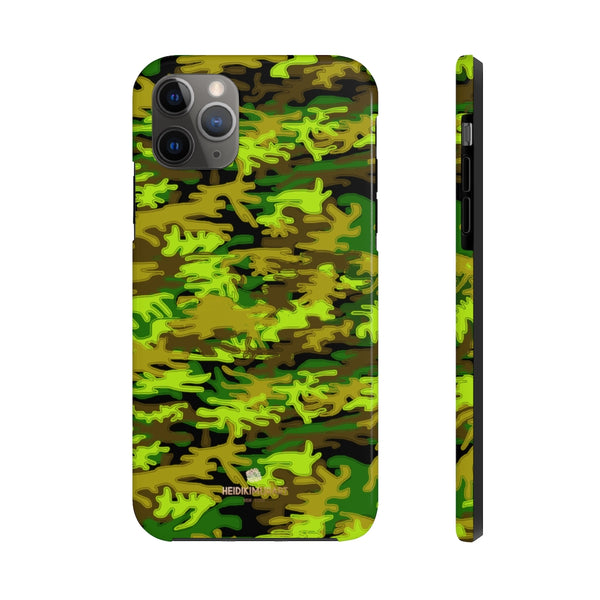 Black Green Camo iPhone Case, Case Mate Tough Samsung Galaxy Phone Cases-Phone Case-Printify-iPhone 11 Pro Max-Heidi Kimura Art LLC