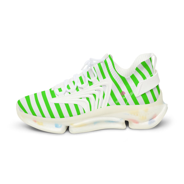 Green Striped Print Men's Shoes, Modern Minimalist Stripes Print Best Comfy Men's Mesh-Knit Designer Premium Laced Up Breathable Comfy Sports Sneakers Shoes (US Size: 5-12)&nbsp;Mesh Athletic&nbsp;Shoes, Mens Mesh Shoes,&nbsp;Mesh Shoes Men,&nbsp;Men's Classic Low Top Mesh Sneaker, Men's Breathable Mesh Shoes, Mesh Sneakers Casual Shoes&nbsp;