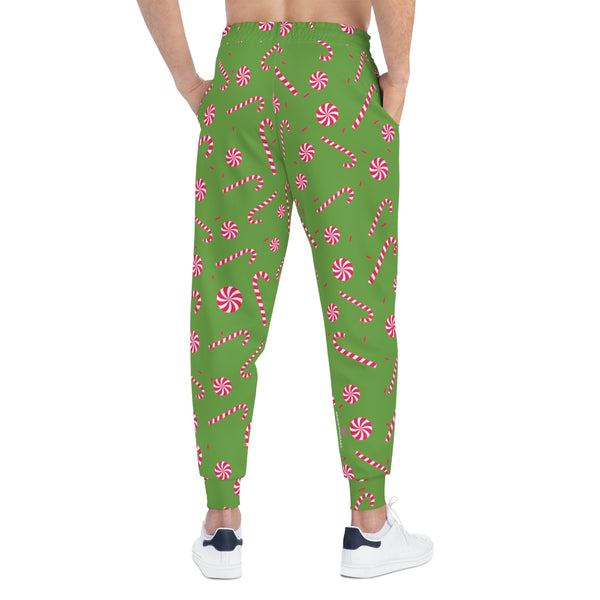 Christmas Winter Unisex Athletic Joggers, Light Green Joggers For Men or Women