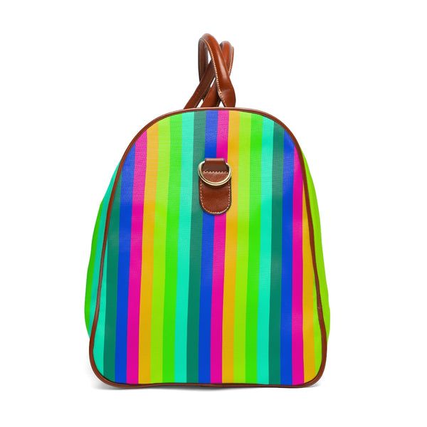 Rainbow Stripes Waterproof Travel Bag