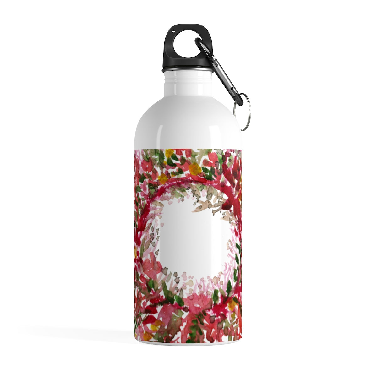 Red Floral Water Bottle, Flower Print Stainless Steel 14 oz. Designer  Bottle - Printed in the USA