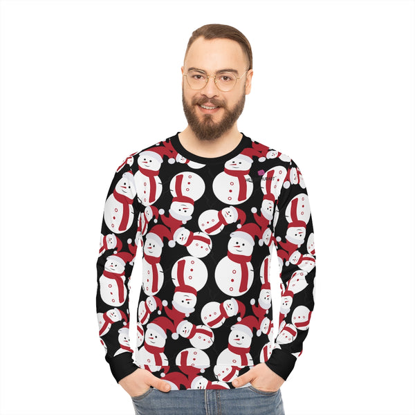 Christmas Snowman Lightweight Sweatshirt, Black Shirt For Men