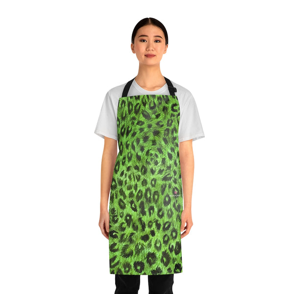 Green Leopard Print Apron