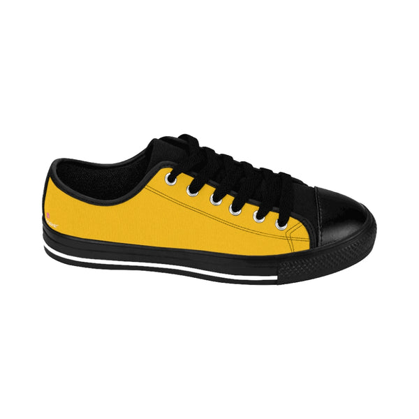 Yellow Color Women's Sneakers, Lightweight Yellow Solid Color Designer Low Top Women's Canvas Bright Best Quality Premium Fashion Casual Sneakers Tennis Running Athletic Shoes (US Size: 6-12)