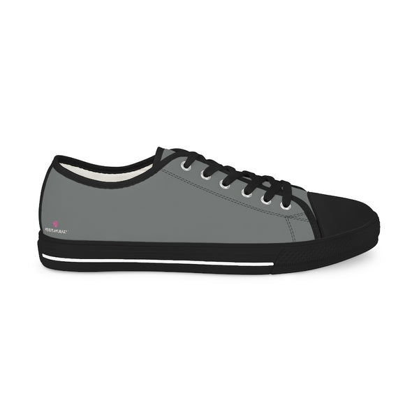 Graphite Grey Men's Sneakers, Solid Color Modern Minimalist Best Breathable Designer Men's Low Top Canvas Fashion Sneakers With Durable Rubber Outsoles and Shock-Absorbing Layer and Memory Foam Insoles (US Size: 5-14)