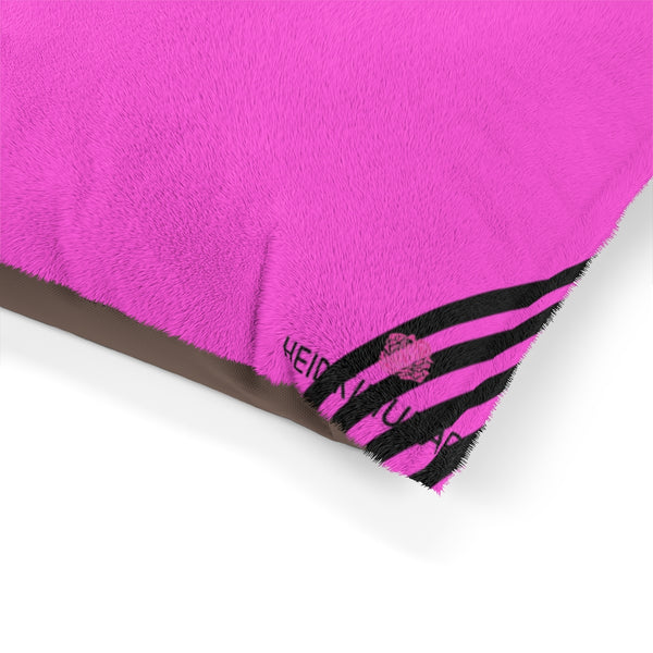 Best Pink Striped Pet Bed, Bright Colorful Best Striped Dog Indoor Pet Bed Modern Minimalist Designer Luxury Print Deluxe 28"x18", 40"x30", 50"x40" 