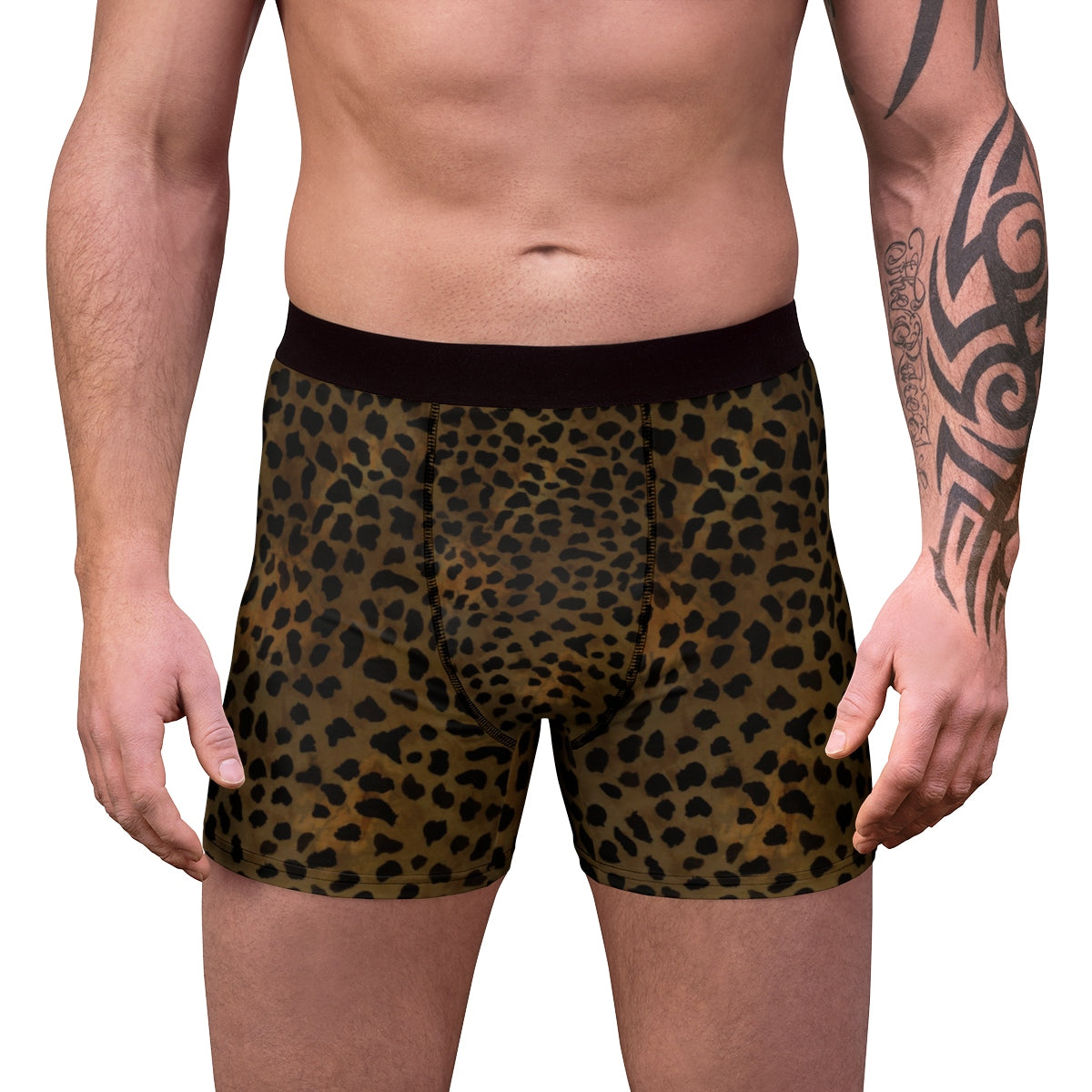 Brown Cheetah Men's Trunks, Leopard Animal Print Premium Men's Boxer Briefs  Underwear
