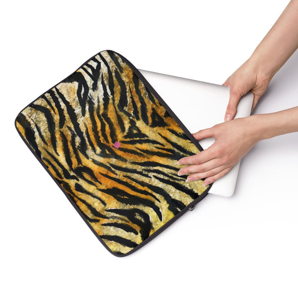 Wild Big Cat Tiger Stripe Animal Print 12",13",14" Laptop Sleeve Cover - Made in the USA-Laptop Sleeve-Heidi Kimura Art LLC