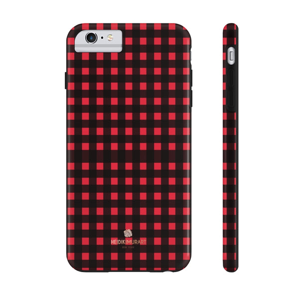 Buffalo Red Plaid Phone Case, Flannel Print Case Mate Tough Phone Cases-Made in USA - Heidikimurart Limited 