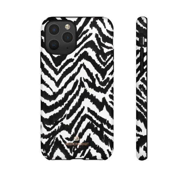 White Tiger Stripe Phone Case, Animal Print Best Tough Designer Phone Case -Made in USA-Phone Case-Printify-iPhone 11 Pro-Glossy-Heidi Kimura Art LLC