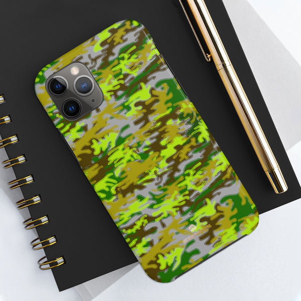 Gray Green Camo iPhone Case, Case Mate Tough Samsung Galaxy Phone Cases-Phone Case-Printify-Heidi Kimura Art LLC Grey Green Camo iPhone Case, Camouflage Army Military Print Sexy Modern Designer Case Mate Tough Phone Case For iPhones and Samsung Galaxy Devices-Printed in USA
