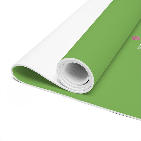 Light Green Foam Yoga Mat, Solid Green Color Modern Minimalist Print Best Fashion Stylish Lightweight 0.25" thick Best Designer Gym or Exercise Sports Athletic Yoga Mat Workout Equipment - Printed in USA (Size: 24″x72")