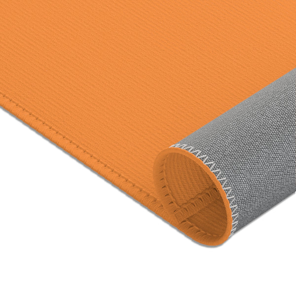 Light Orange Designer Area Rugs, Best Simple Solid Color Print Designer 24x36, 36x60, 48x72 inches Machine Washable Strong Durable Anti-Slip Polyester Non-Woven Area Rugs-Printed in the USA