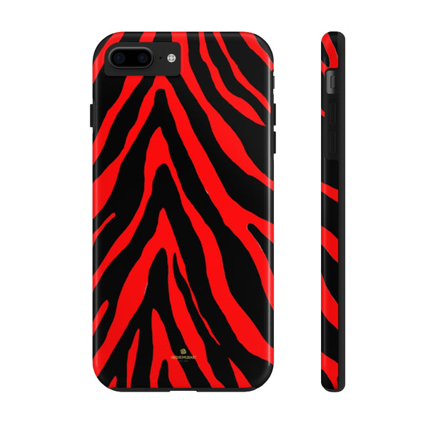 Red Zebra Stripe iPhone Case, Case Mate Tough Samsung Galaxy Phone Cases-Phone Case-Printify-iPhone 7 Plus, iPhone 8 Plus Tough-Heidi Kimura Art LLC