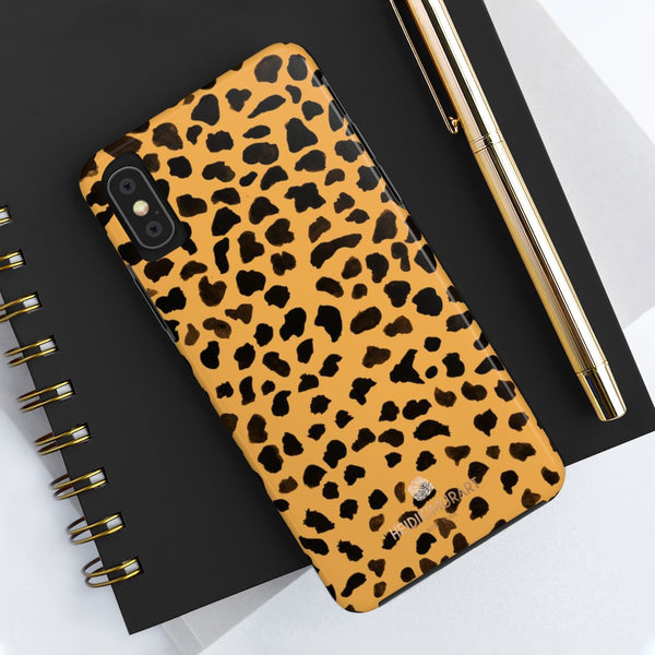 Brown Leopard Print Phone Case, Animal Print Case Mate Tough Phone Cases-Made in USA - Heidikimurart Limited 