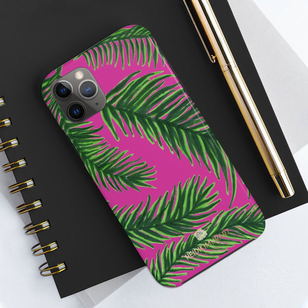 Hot Pink Tropical Print Phone Case, Palm Leaf Case Mate Tough Phone Cases-Made in USA - Heidikimurart Limited 