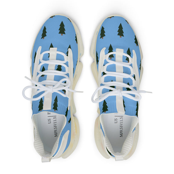 Blue Green Pine Men's Shoes, Blue Christmas Trees Print Best Comfy Men's Mesh-Knit Designer Premium Laced Up Breathable Comfy Sports Sneakers Shoes (US Size: 5-12) Mesh Athletic&nbsp;Shoes, Mens Mesh Shoes,&nbsp;Mesh Shoes Men,&nbsp;Men's Classic Low Top Mesh Sneaker, Men's Breathable Mesh Shoes, Mesh Sneakers Casual Shoes&nbsp;