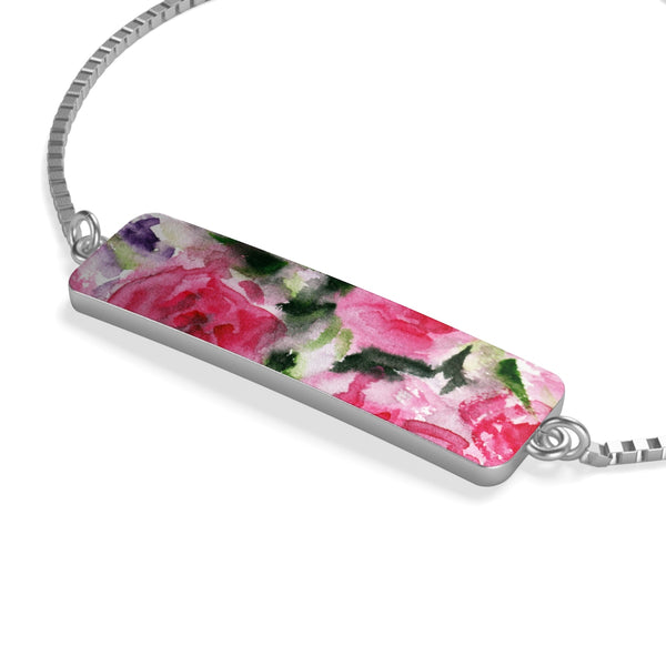 Classical Light Pink French Rose 18K Gold/Sterling Silver Plated Box Chain Bracelet-Bracelet-Heidi Kimura Art LLC