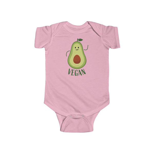 Avocado Baby Unisex Cotton Bodysuit, Infant Fine Jersey Regular Fit Clothes- Made in UK-Infant Short Sleeve Bodysuit-Pink-NB-Heidi Kimura Art LLC