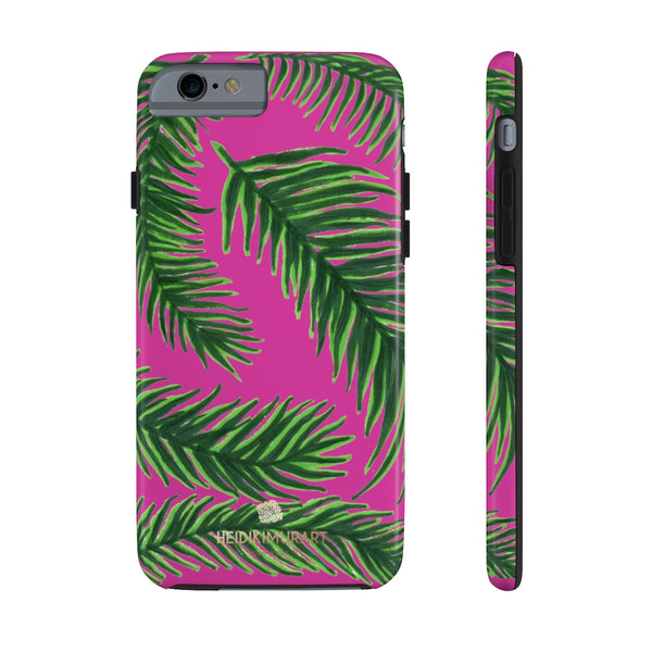 Hot Pink Tropical Print Phone Case, Palm Leaf Case Mate Tough Phone Cases-Made in USA - Heidikimurart Limited 