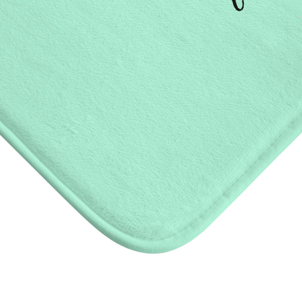Light Blue "Character Is How You Treat Those Who Can Do Nothing For You" Inspirational Quote Bath Mat- Printed in USA-Bath Mat-Heidi Kimura Art LLC