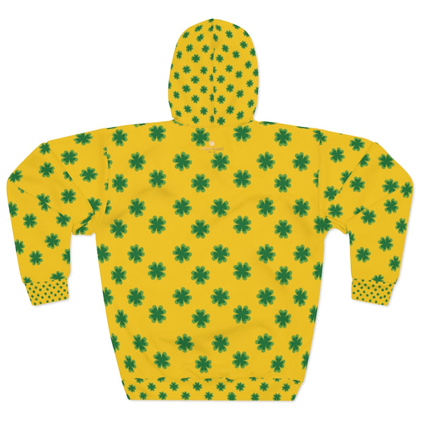 Yellow Green Clover St. Patrick's Day Unisex Pullover Hoodie For Men/Women- Made in USA-Unisex Hoodie-Heidi Kimura Art LLC