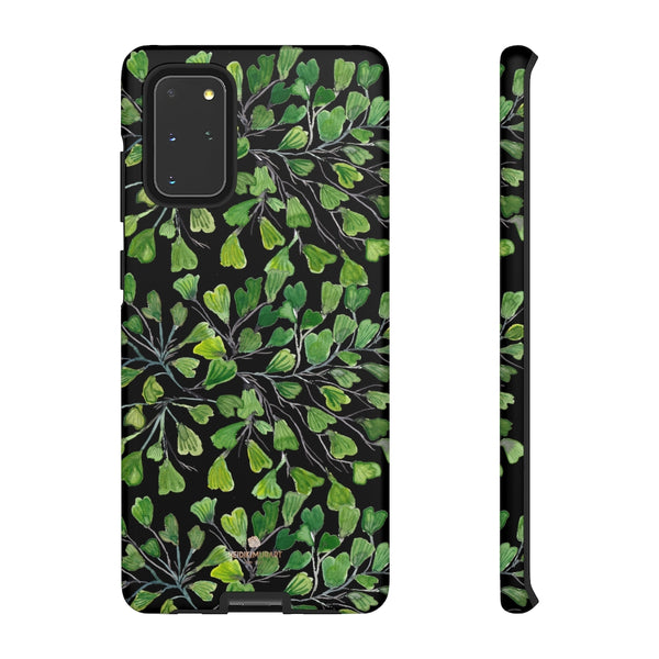 Green Maidenhair Fern Tough Cases, Black Leaf Print Phone Case-Made in USA-Phone Case-Printify-Samsung Galaxy S20+-Matte-Heidi Kimura Art LLC