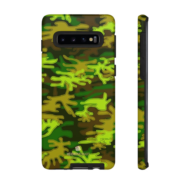 Green Camouflage Phone Case, Army Military Print Tough Designer Phone Case -Made in USA-Phone Case-Printify-Samsung Galaxy S10-Matte-Heidi Kimura Art LLC