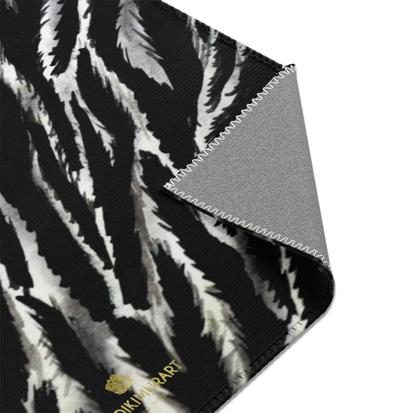 Cool Black White Zebra Animal Print Designer 24x36, 36x60, 48x72 inches Area Rugs - Printed in USA-Area Rug-Heidi Kimura Art LLC