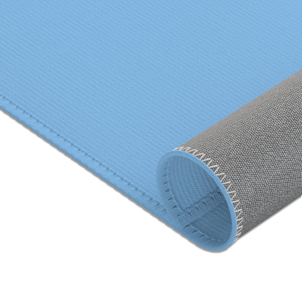 Light Blue Designer Area Rugs, Best Simple Solid Color Print Designer 24x36, 36x60, 48x72 inches Machine Washable Strong Durable Anti-Slip Polyester Non-Woven Area Rugs-Printed in the USA