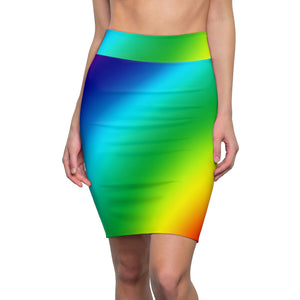 Rainbow Colorful Women's Pencil Skirt - Heidikimurart Limited 
