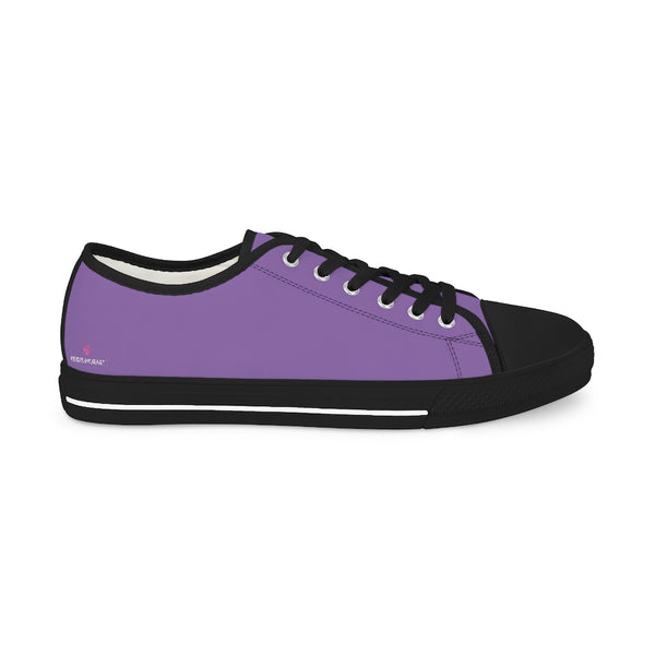 Light Purple Color Men's Sneakers, Best Solid Purple Color Modern Minimalist Best Breathable Designer Men's Low Top Canvas Fashion Sneakers With Durable Rubber Outsoles and Shock-Absorbing Layer and Memory Foam Insoles (US Size: 5-14)