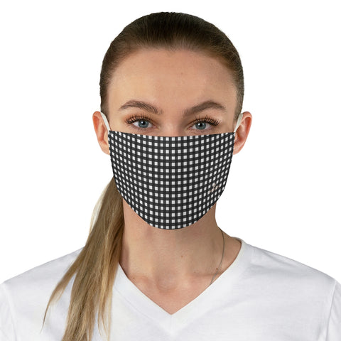 Buffalo Black Plaid Face Mask, Adult Modern Fabric Face Mask-Made in USA-Accessories-Printify-One size-Heidi Kimura Art LLC Buffalo Black Plaid Face Mask, Scottish Print Fashion Face Mask For Men/ Women, Designer Premium Quality Modern Polyester Fashion 7.25" x 4.63" Fabric Non-Medical Reusable Washable Chic One-Size Face Mask With 2 Layers For Adults With Elastic Loops-Made in USA