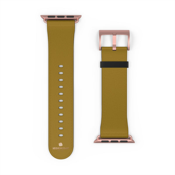 Brown Solid Color Print 38mm/42mm Premium Watch Band For Apple Watch- Made in USA-Watch Band-Heidi Kimura Art LLC