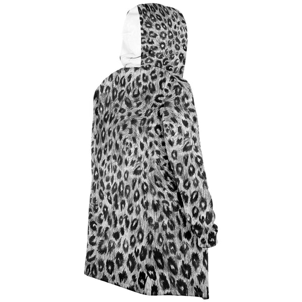 Grey Leopard Print Cloak - Heidikimurart Limited 