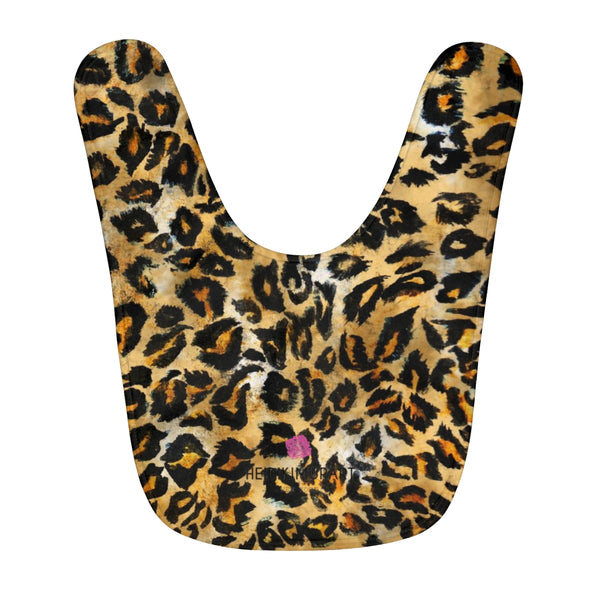 Leopard Animal Print Cute Toddler Fleece Baby Bib - Designed + Made in USA-Kids clothes-One Size-Heidi Kimura Art LLC