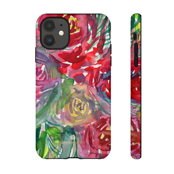 Red Roses Phone Case, Floral Print Tough Designer Phone Case -Made in USA-Phone Case-Printify-iPhone 11-Matte-Heidi Kimura Art LLC