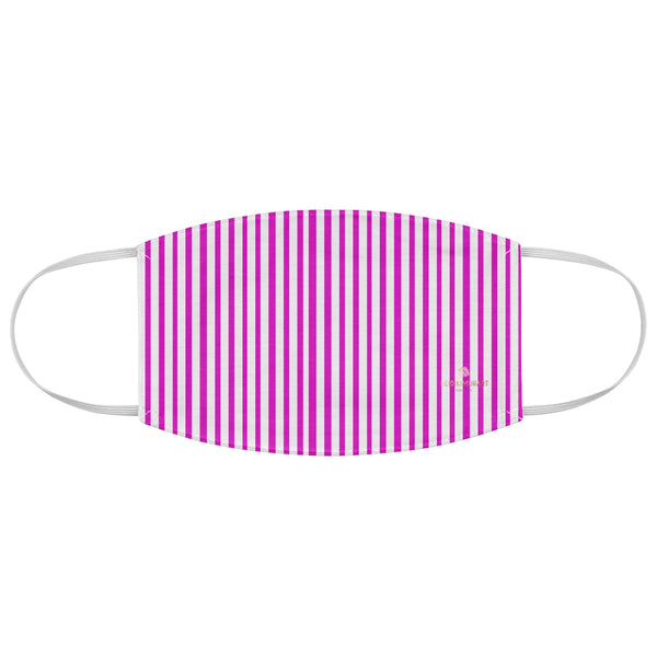 Pink Vertically Striped Face Mask, Fashion Face Mask For Men/ Women, Designer Premium Quality Modern Polyester Fashion 7.25" x 4.63" Fabric Non-Medical Reusable Washable Chic One-Size Face Mask With 2 Layers For Adults With Elastic Loops-Made in USA
