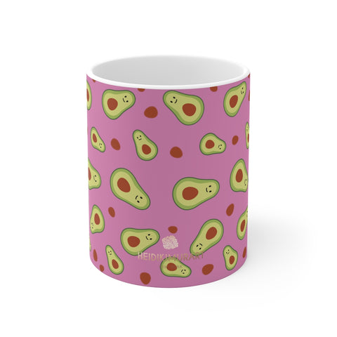 Avocado Mug 11oz, Coffee Tea Ceramic Cup With Rounded Corners with C-Handle-Mug-Printify-11oz-Heidi Kimura Art LLC