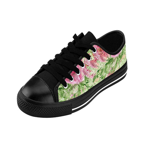 Princess Spring Beauty Rose Floral Designer Low Top Women's Sneakers (US Size: 6-12)-Women's Low Top Sneakers-Heidi Kimura Art LLC